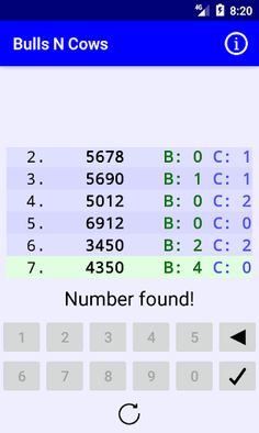 Bulls and cows - Screenshot 3