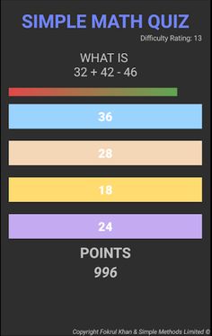 Simple Math Quiz - Screenshot 3