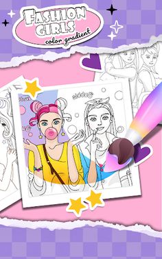 Color gradient fashion girl - Screenshot 1