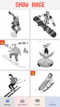 Snow Race Pixel Art - Screenshot 3