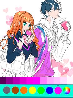 Romantic Anime Coloring Book - Screenshot 4