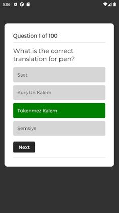 Turkish Vocabulary App Quiz - Screenshot 3