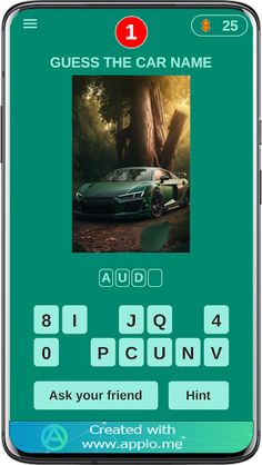 Super Cars Name Guess Game - Screenshot 1