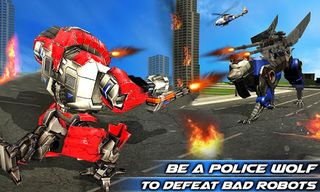 Wolf Robot Police Copter Games - Screenshot 1
