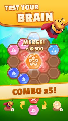 Bee Merge - Honey Hex Puzzle - Screenshot 3