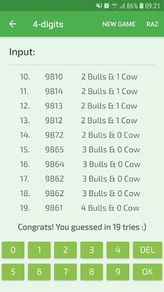 Bulls and Cows - Screenshot 3