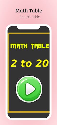 Times Table Chart - 2 to 20 - Screenshot 1