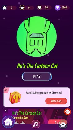 Horror Cartoon cat - Piano til - Screenshot 1