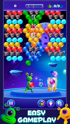 3D Alien Space Bubble Shooter - Screenshot 1