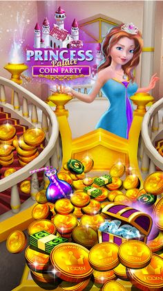 Princess Gold Coin Dozer Party - Screenshot 2