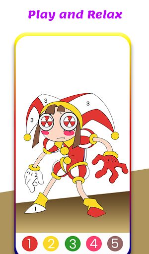 Pomni Coloring By Number Game - Screenshot 3
