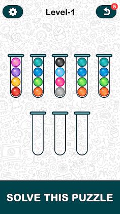 Ball sort puzzle - number sort - Screenshot 1