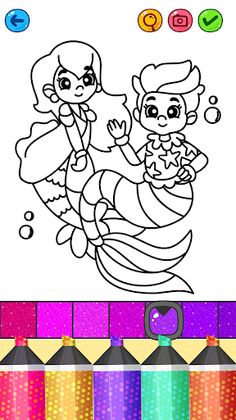 Mermaid Games: Coloring Pages - Screenshot 4