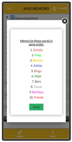 MAX-MEMORY - Brain Booster Gam - Screenshot 4