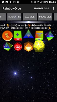 Dice Roller 3D: Rainbow Dice - Screenshot 2