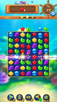 Jewel Hunter - Match 3 Ocean - Screenshot 1