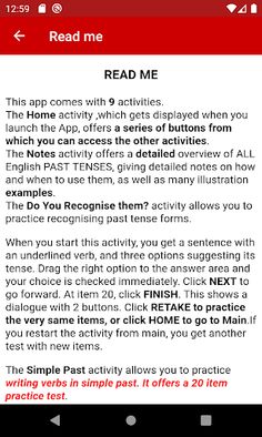 English Past Tenses - Screenshot 2