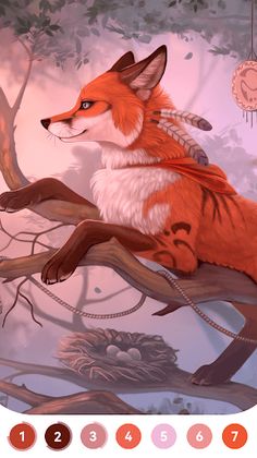 Fox Coloring Book Adult Game - Screenshot 2