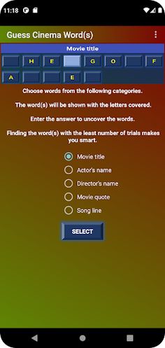 Guess A Cine Word - Screenshot 1