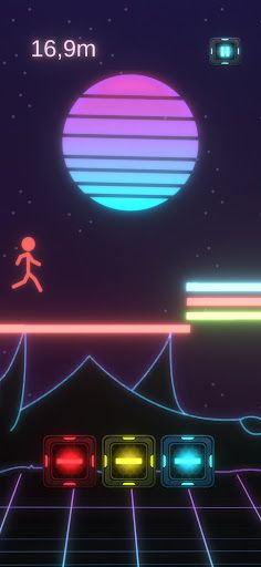 Neon Stickman Draw Runner - Screenshot 1