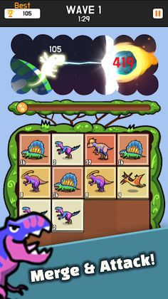 Dino vs Meteor 2048 - Screenshot 1