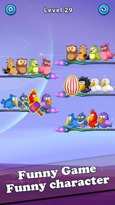 Bird Sort Color Puzzle 2 - Screenshot 1