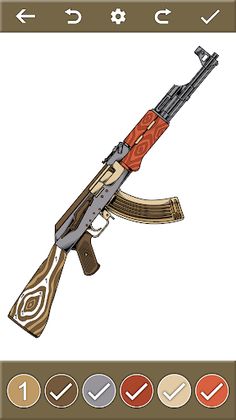 Guns Coloring by number Book - Screenshot 2