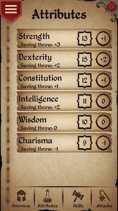 Character Sheet - Screenshot 1