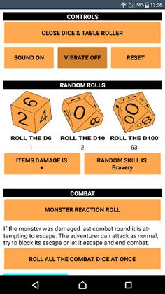 D100 Dungeon Dice/Table Roller - Screenshot 2