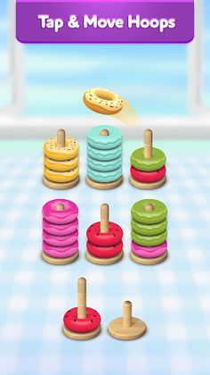 Hoop Stack 3D - Color Sort - Screenshot 1