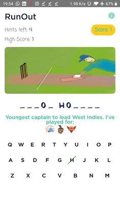 RunOut ~ The Cricket hangman g - Screenshot 2