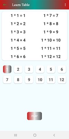 Multiplication table Learn - Screenshot 2