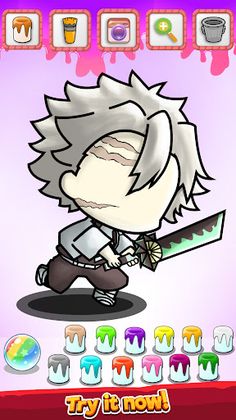 Demon Slayer Color & Draw Game - Screenshot 4