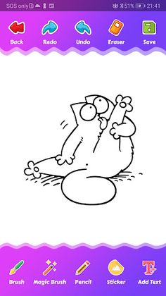Coloring book Simon Cat Catoon - Screenshot 1