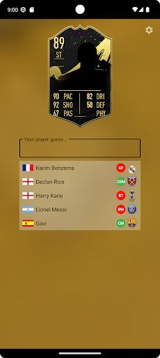 Football Player Card Guess - Screenshot 1