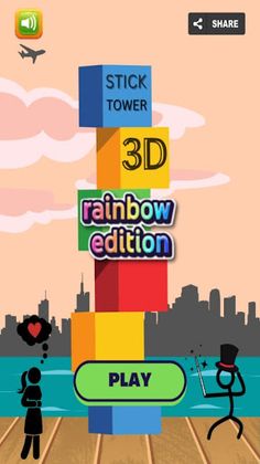 Stick Tower 3D-rainbow edition - Screenshot 1