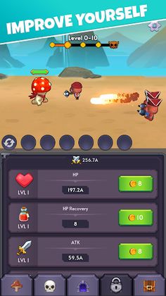 Mushroom Adventure: Idle RPG - Screenshot 1