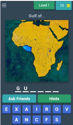 Seas, gulfs on world map-quiz - Screenshot 1
