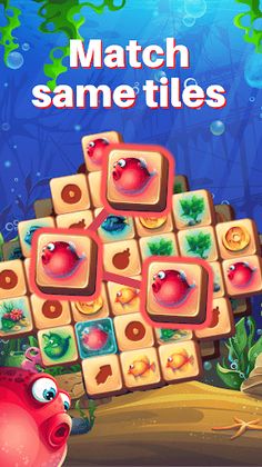 Fish Tiles: mahjong match game - Screenshot 1