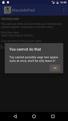 Mars Text Adventure - Screenshot 2