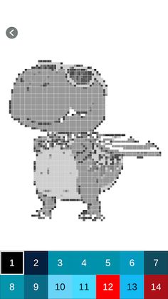 Dinosaur Pixel Coloring - Screenshot 3