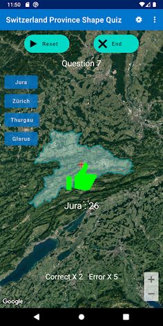 Swiss Province Shape Quiz - Screenshot 4