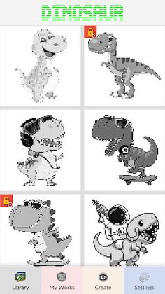 Dinosaur Pixel Coloring - Screenshot 1
