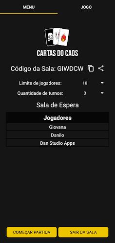 Cartas do Caos - Screenshot 2