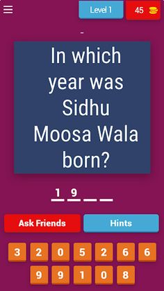 Sidhu Moosa Life quiz - Screenshot 1