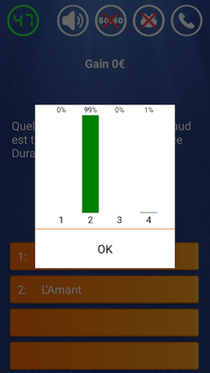 Jeu Millionnaire quiz français - Screenshot 3