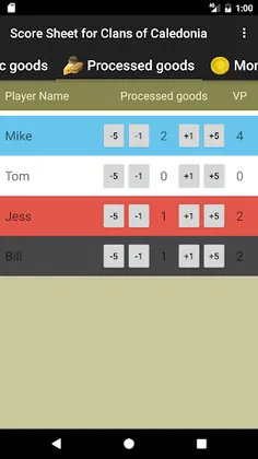 Score Sheet for Clans of Caled - Screenshot 2