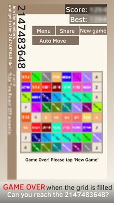2147483648 : Endless 2048 styl - Screenshot 4