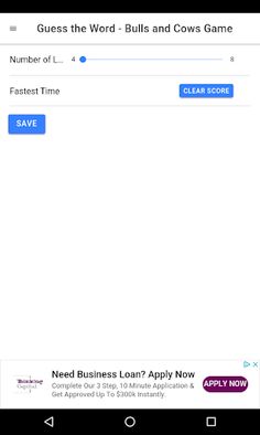 Guess the Word - Bulls and Cow - Screenshot 2