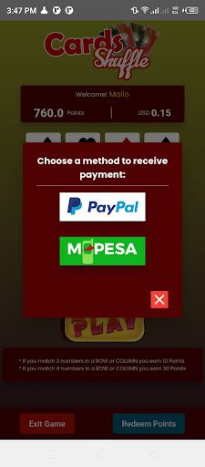 Play and Earn Cards - Screenshot 1